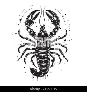 Scorpion d'esquisse de dessin à la main. Animal prédateur de style vintage gravure. Illustration vectorielle Illustration de Vecteur