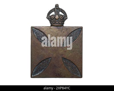 Un badge de casquette de l'époque de la première Guerre mondiale du département des aumôniers de l'armée. Banque D'Images