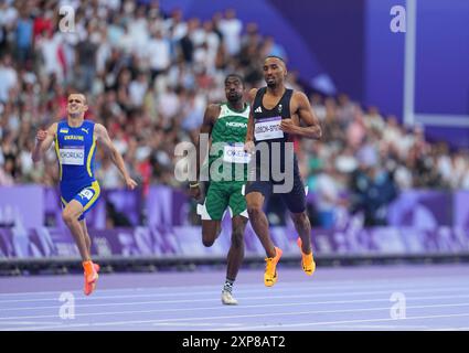 04 août 2024 : Matthew Hudson-Smith (Grande-Bretagne) participe à la première manche du 400m masculin le jour 9 des Jeux Olympiques au stade de France, Paris, France. Ulrik Pedersen/CSM. Banque D'Images