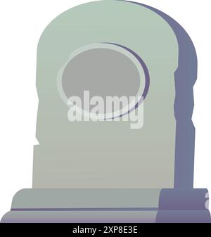 Icône de dessin animé RIP. Pierre de cimetière. Élément de cimetière isolé sur fond blanc Illustration de Vecteur