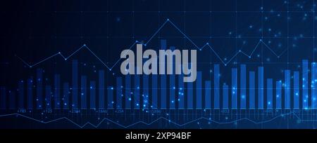 Technologie financière et analyse commerciale. Illustration virtuelle de la science du Big Data. Vecteur général Illustration de Vecteur