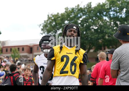 Latrobe, Pennsylvanie, États-Unis. 3 août 2024. 3 août 2024 : Donte Jackson #26 pendant le Pittsburgh Steelers Training Camp à Latrobe PA au Vincent College. Brook Ward/AMG (crédit image : © AMG/AMG via ZUMA Press Wire) USAGE ÉDITORIAL SEULEMENT! Non destiné à UN USAGE commercial ! Banque D'Images