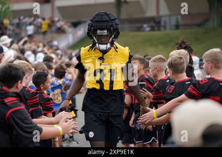 Latrobe, Pennsylvanie, États-Unis. 3 août 2024. 3 août 2024 : Kalon Barnes #31 lors du Pittsburgh Steelers Training Camp à Latrobe PA au Vincent College. Brook Ward/AMG (crédit image : © AMG/AMG via ZUMA Press Wire) USAGE ÉDITORIAL SEULEMENT! Non destiné à UN USAGE commercial ! Banque D'Images