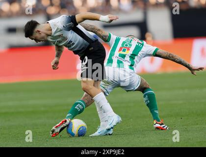 Sao Paulo, Brésil. 04 août 2024. Football Football - Championnat brésilien – Corinthians x Juventude - stade Néo Quimica Arena. Joueurs pendant le match crédit : Vilmar Bannach/Alamy Live News Banque D'Images