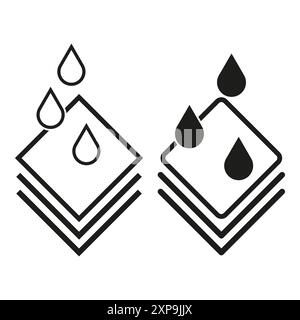 Icône d'absorption d'eau. Symboles de gouttelette. Graphique vectoriel. Concept d'humidité. Illustration de Vecteur