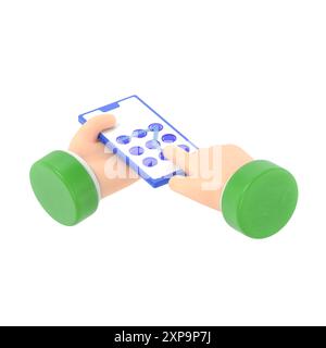 Déverrouiller l'écran. Écran du smartphone. Motif graphique comme symbole de protection. Sécurité du téléphone, protection mobile.rendu 3D sur fond blanc. Banque D'Images