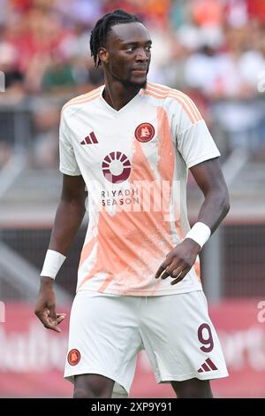 Rieti, Italie. 03 août 2024. Tammy Abraham de L'AS Roma vu lors du match amical entre Roma et Olympiakos au stade Manlio Scopigno. Score final ; Roma 1:1 Olympiakos crédit : SOPA images Limited/Alamy Live News Banque D'Images