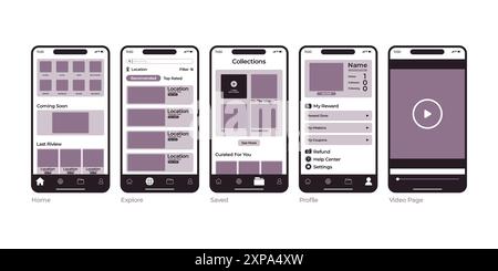 Conception d'applications application concept d'applications tableau de bord interface interface smartphone téléphone portable téléphone mobile modèle d'illustration Web de périphérique multimédia mobile Illustration de Vecteur