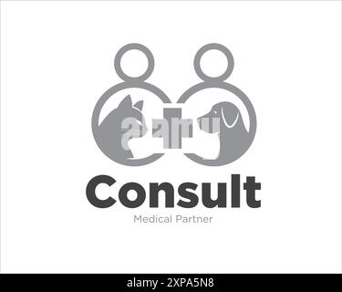 pet health consult logos designs pour le logo de soin des animaux Illustration de Vecteur