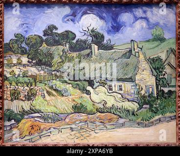 Chaumières à Cordeville Auvers-sur-Oise (1890) Vincent van Gogh (1853-1890). Banque D'Images