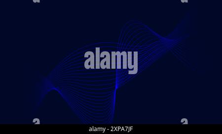 Fond d'onde abstrait bleu avec espace de copie. Et fond de technologie de particule de ligne d'ondulation abstraite Illustration de Vecteur