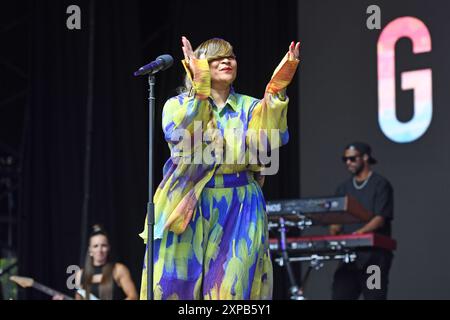 ROYAUME-UNI. 04 août 2024. BRIGHTON, ANGLETERRE - 04 AOÛT : Gabrielle se produit à Brighton et Hove Pride, Preston Park le 4 août 2024 à Brighton, Angleterre. CAP/Mar © Mar/Capital Pictures crédit : Capital Pictures/Alamy Live News Banque D'Images