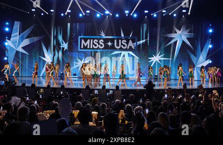 Los Angeles, CA. 04 août 2024. Participants à la 73e édition annuelle Miss USA Pageanton le 04 août 2024 au Peacock Theater à Los Angeles, Californie. Crédit : Faye Sadou/Media Punch/Alamy Live News Banque D'Images