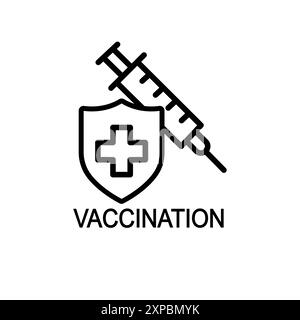 Icône de vaccination ou illustration vectorielle de symbole de signe de logo Illustration de Vecteur