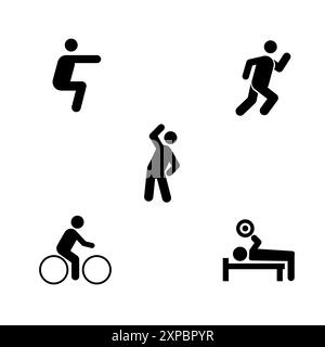 Jeu d'icônes isolées de fitness et de sport. Vecteur Illustration de Vecteur