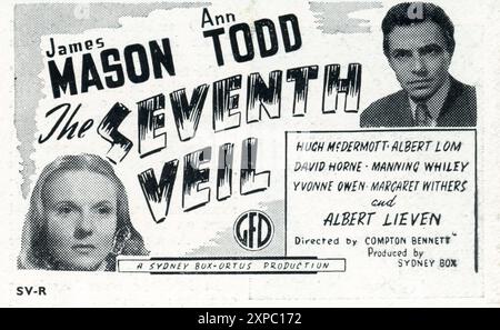 JAMES MASON et ANN TODD dans LE SEPTIÈME VOILE 1945 réalisateur COMPTON BENNETT histoire originale / scénario Muriel et Sydney Box musique Benjamin Frankel produit aux Riverside Studios London Ortus films / Sydney Box Productions / Eagle-Lion distribution Banque D'Images