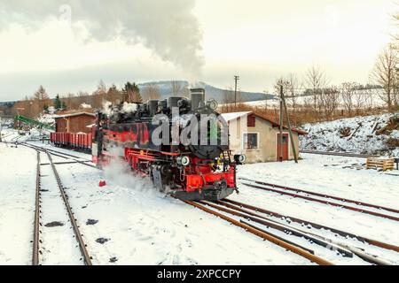 Fichtelberg Erzgebirge, train à vapeur, Allemagne Banque D'Images