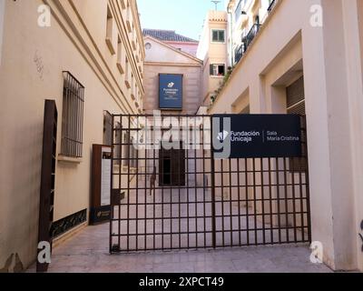 Fondation Unicaja, salle de concert María Cristina. Est l’un des lieux culturels, artistiques et architecturaux emblématiques de Málaga et d’Andalousie. Banque D'Images