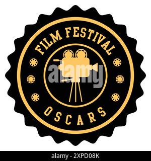 Film Festival Stamp concept illustration vectorielle Résumé Editable Seal Oscars Illustration de Vecteur