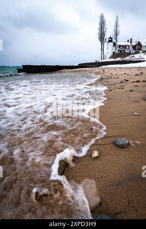 Phare de point Betsie dans le Michigan Banque D'Images