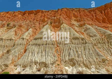 Falaises de Praia da Falésia près d'Albufeira Portugal. Banque D'Images