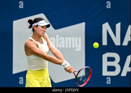 Toronto, Canada. 5 août 2024. Le joueur de tennis chinois Yafan Wang lors du match de qualification au WTA 1000 Toronto National Bank Open. Christopher Child/EXimages crédit : EXImages/Alamy Live News Banque D'Images