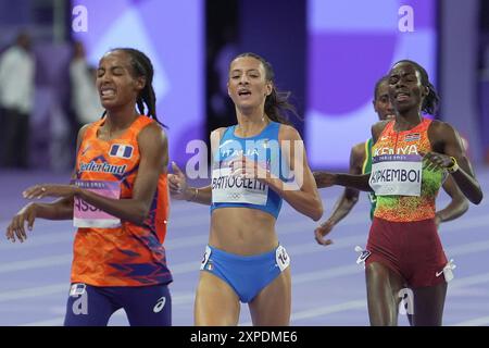 Parigi, France. 05 août 2024. Nadia Battocletti lors de la finale féminine du 5000 mètres d'athlétisme aux Jeux olympiques d'été de 2024, lundi 5 août 2024, à Paris, France. (Photo de Spada/LaPresse) crédit : LaPresse/Alamy Live News Banque D'Images