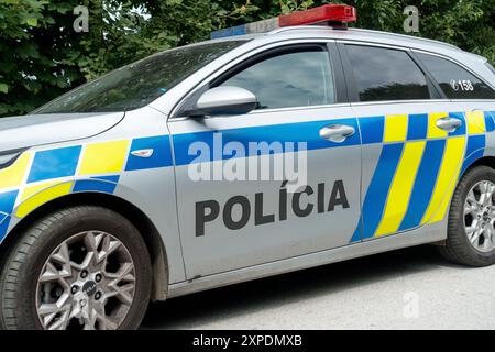 Nouveau changement de marque des couleurs de voiture de police slovaque Slovaquie police car Europe Banque D'Images