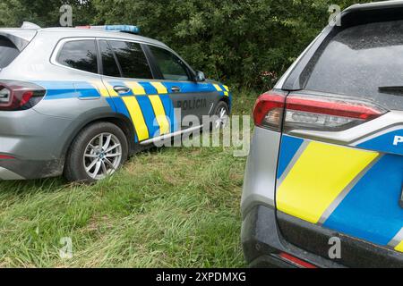 Marquage des voitures de police Slovaquie Europe Banque D'Images