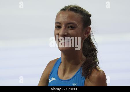 Parigi, France. 05 août 2024. Nadia Battocletti lors de la finale féminine du 5000 mètres d'athlétisme aux Jeux olympiques d'été de 2024, lundi 5 août 2024, à Paris, France. (Photo de Spada/LaPresse) crédit : LaPresse/Alamy Live News Banque D'Images