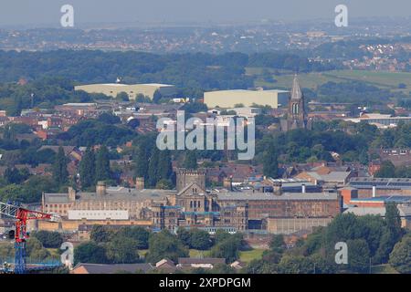 Une vue vers la prison Armley à Leeds, West Yorkshire, Royaume-Uni Banque D'Images