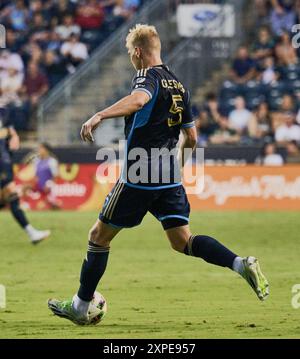 CHESTER, PA, États-Unis - 17 JUILLET 2024 : MLS match entre Philadelphia Union et New England Revolution au Subaru Park. ***USAGE ÉDITORIAL SEULEMENT*** Banque D'Images