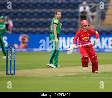 Cardiff, Royaume-Uni, 05 août 2024 Tammy Beaumont de Welsh Fire lors des cent 2024 Welsh Fire Women vs Southern Brave Women à Sophia Gardens Cardiff Royaume-Uni le 05 août 2024 Graham Glendinning / Alamy Live News Banque D'Images