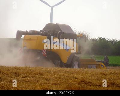 ...Nach der Getreideernte folgt die Strohernte... ...Nach der Getreideernte folgt die Strohernte... *** Après la récolte de grain vient la récolte de paille après la récolte de grain vient la récolte de paille Banque D'Images