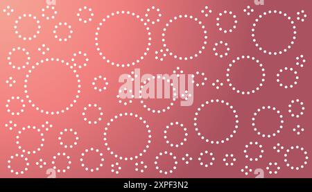 Fond abstrait dégradé rose avec beaucoup de cercles blancs. Parfait pour les bannières, affiches, arrière-plans de site Web. Illustration de Vecteur