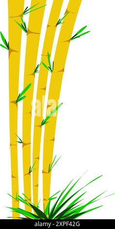 Arrière-plan de l'illustration bambou jaune. Idéal pour les fonds d'écran de site Web, les affiches, les bannières, les couvertures de livre, les couvertures d'invitation Illustration de Vecteur