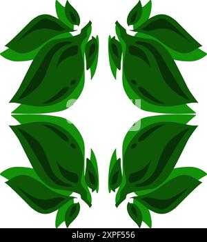 Illustration d'une feuille verte. Parfait pour les logos, autocollants, design de t-shirt, chapeaux Illustration de Vecteur