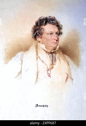 Heinrich Johann Immanuel Anschütz geb. 8. Février 1785 à Luckau, Gest. 29. Décembre 1865 in Wien War ein Deutsch-österreichischer Schauspieler, Histo Banque D'Images