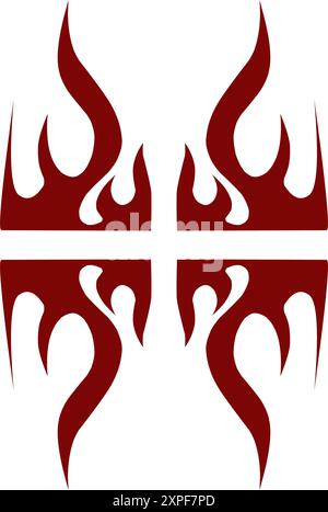 Illustration de conception tribale de couleur marron. Parfait pour tatouages, autocollants, icônes, logos, chapeaux, éléments de fond d'écran Illustration de Vecteur