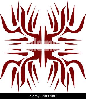 Illustration de conception tribale de couleur marron. Parfait pour tatouages, autocollants, icônes, logos, chapeaux, éléments de fond d'écran Illustration de Vecteur