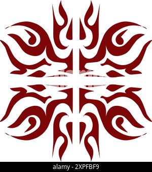 Illustration de conception tribale de couleur marron. Parfait pour tatouages, autocollants, icônes, logos, chapeaux, éléments de fond d'écran Illustration de Vecteur