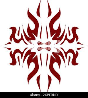 Illustration de conception tribale de couleur marron. Parfait pour tatouages, autocollants, icônes, logos, chapeaux, éléments de fond d'écran Illustration de Vecteur