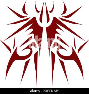 Illustration de conception tribale de couleur marron. Parfait pour tatouages, autocollants, icônes, logos, chapeaux, éléments de fond d'écran Illustration de Vecteur