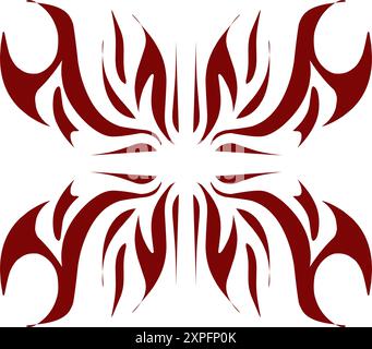 Illustration de conception tribale de couleur marron. Parfait pour tatouages, autocollants, icônes, logos, chapeaux, éléments de fond d'écran Illustration de Vecteur