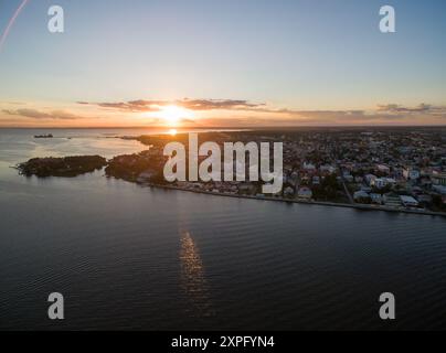 Belize. Île des Caraïbes. Magnifique paysage urbain. Drone Banque D'Images