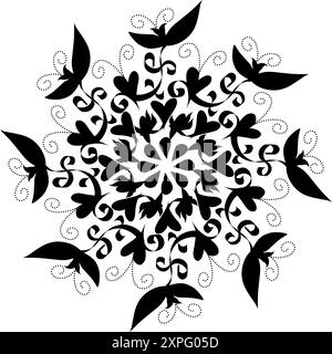 Conception d'illustration d'élément mandala tribal noir. Parfait pour les tatouages, icônes, éléments de fond et fonds d'écran, autocollants Illustration de Vecteur