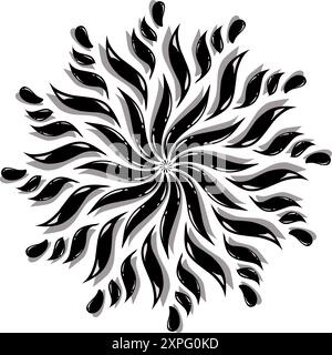 Conception d'illustration d'élément mandala tribal noir. Parfait pour les tatouages, icônes, éléments de fond et fonds d'écran, autocollants Illustration de Vecteur