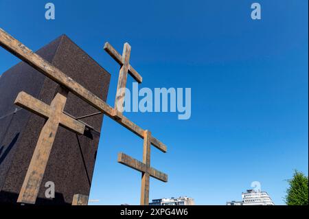 LiÃ GE Belgique Belgie Belgique 29 juillet 2024 Croix du Mémorial de guerre. oorlog, guerre, krieg, liege, luik Banque D'Images