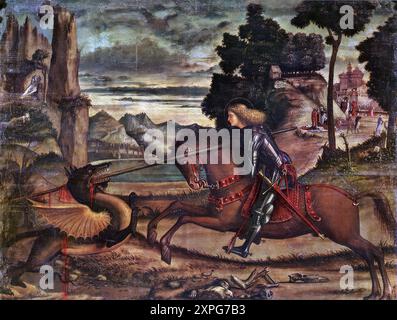 CARPACCIO, Vittore (né en 1472, Venezia, décédé en 1526, Capodistria) Saint George et le Dragon (détail) 1516 huile sur toile, 180 x 226 cm S. Giorgio Maggiore, Venise --- mots-clés : ------------- Auteur : CARPACCIO, Vittore titre : St George et le Dragon (détail) chronologie : 1501-1550 École : italienne forme : peinture type : religieux Banque D'Images