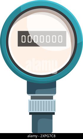 Compteur d'eau mesurant la consommation d'eau en mètres cubes Illustration de Vecteur